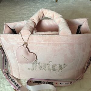 Juicy Couture Pink Velour Tote Bag